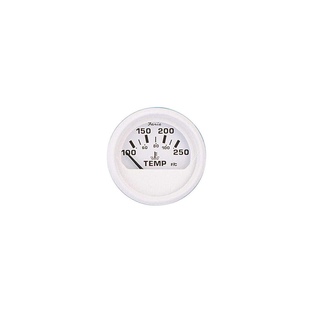 Faria Instruments Faria Dress White 2" Water Temperature Gauge (100-250F) - F13110