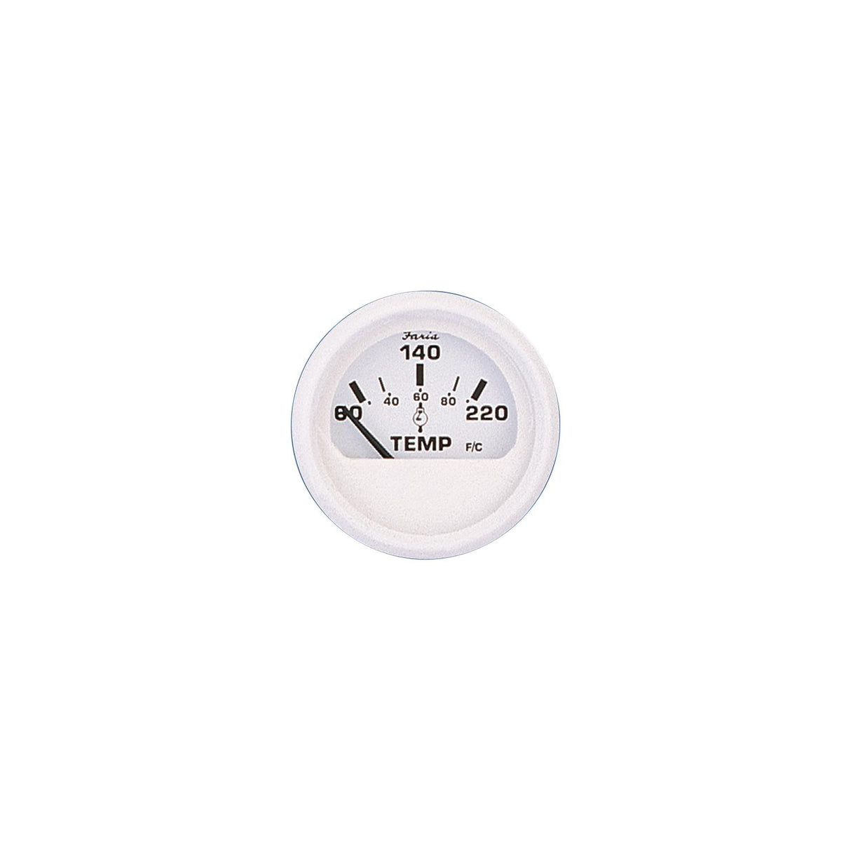 Faria Instruments Faria Dress White 2" Cylinder Head Temperature Gauge With Sender (60-220F) - F13113