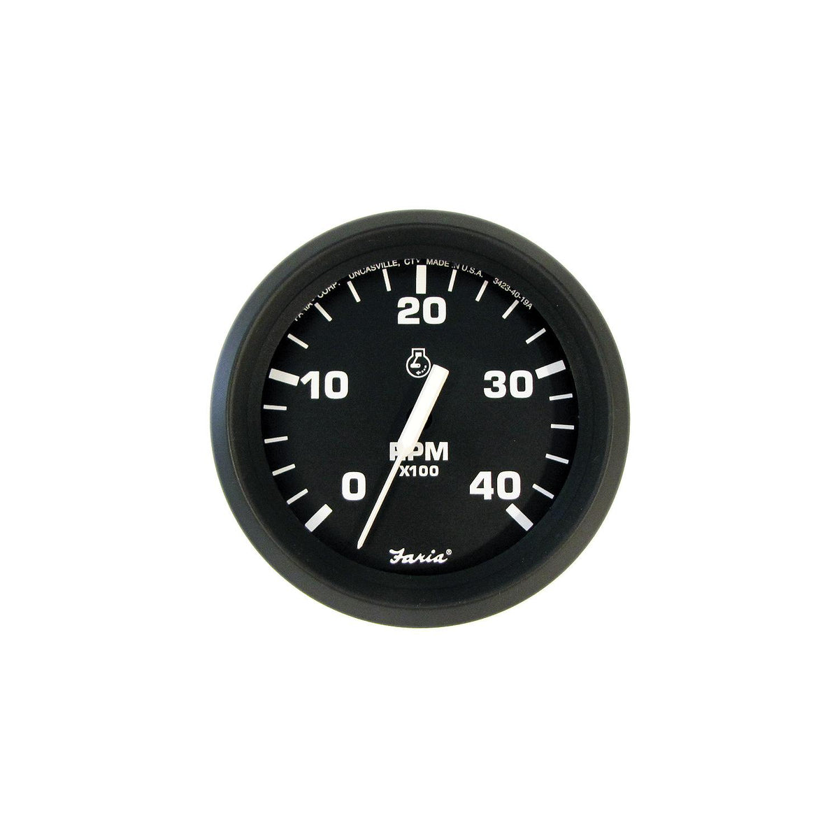 Faria Instruments Faria 32842 Euro Black 4" Gauge - 4000 RPM Tachometer (Diesel) (Mechanical Takeoff & Var Ratio Alt) - F32842 - official Faria Beede Instruments product image 3
