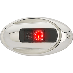 Attwood Marine Attwood LightArmor Vertical Surface Mount Navigation Light - Oval - Port (red) - Stainless Steel - 2NM - NV4012SSR-7