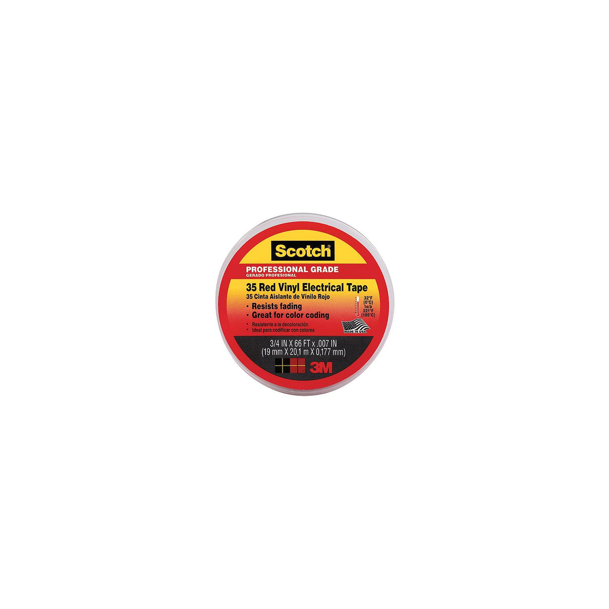 3M #35 Vinyl Elect Tape 3/4 Red - 7000006094
