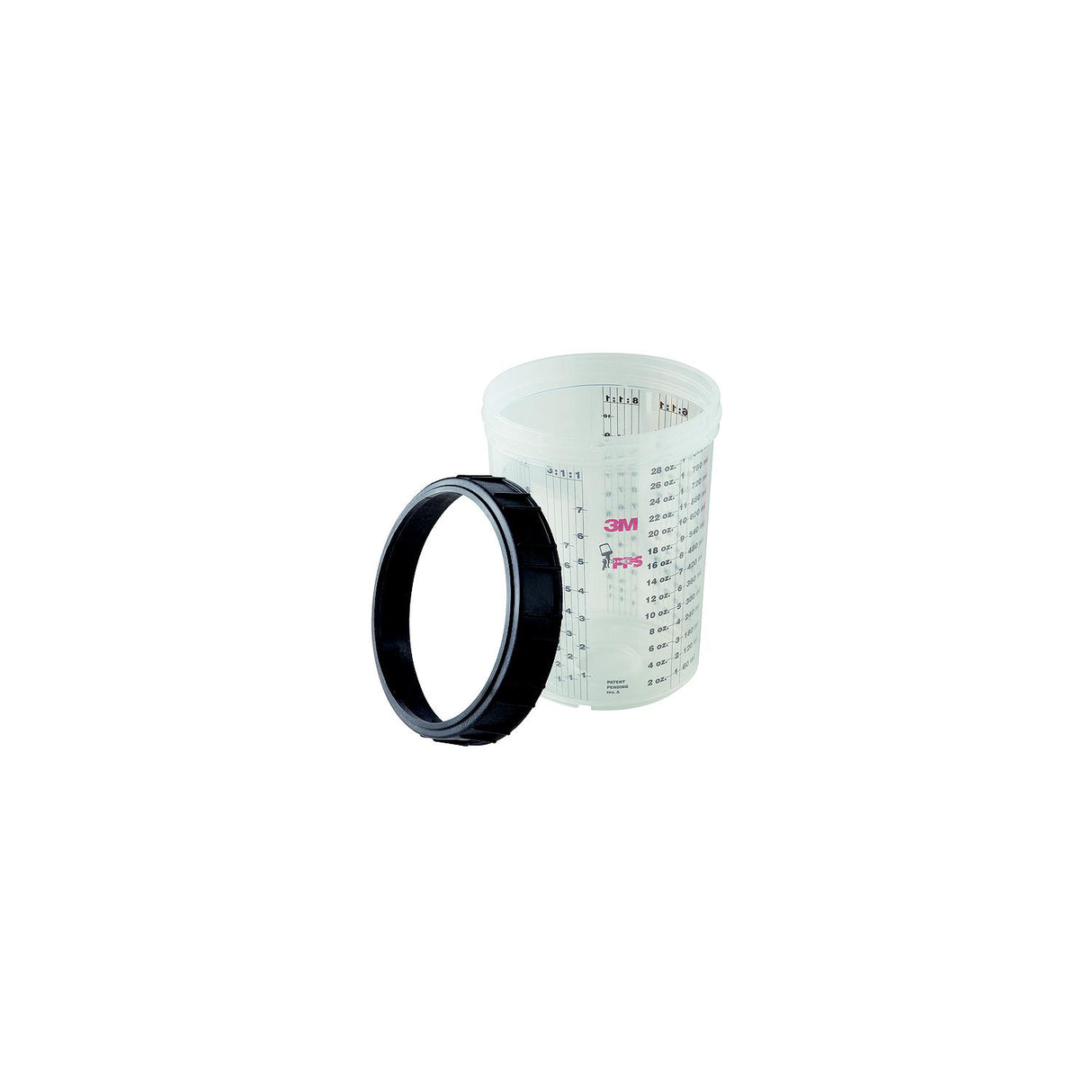 3M Paint Prep System Cups & Collar Std (2/Bx) - 7100003286