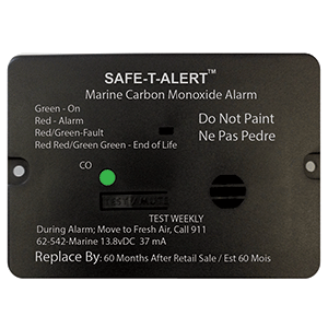 Safe-T-Alert 62 Series Carbon Monoxide Alarm w/Relay - 12V - 62-542-R-Marine - Flush Mount - Black - 62-542-R-MARINE-BL