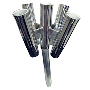 Tigress Five Rod Cluster - Bent Butt - Polished Aluminum - 88157-2