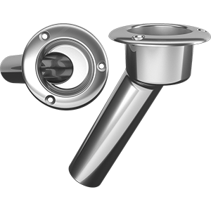 Mate Series Stainless Steel 30° Rod & Cup Holder - Open - Round Top - C1030ND