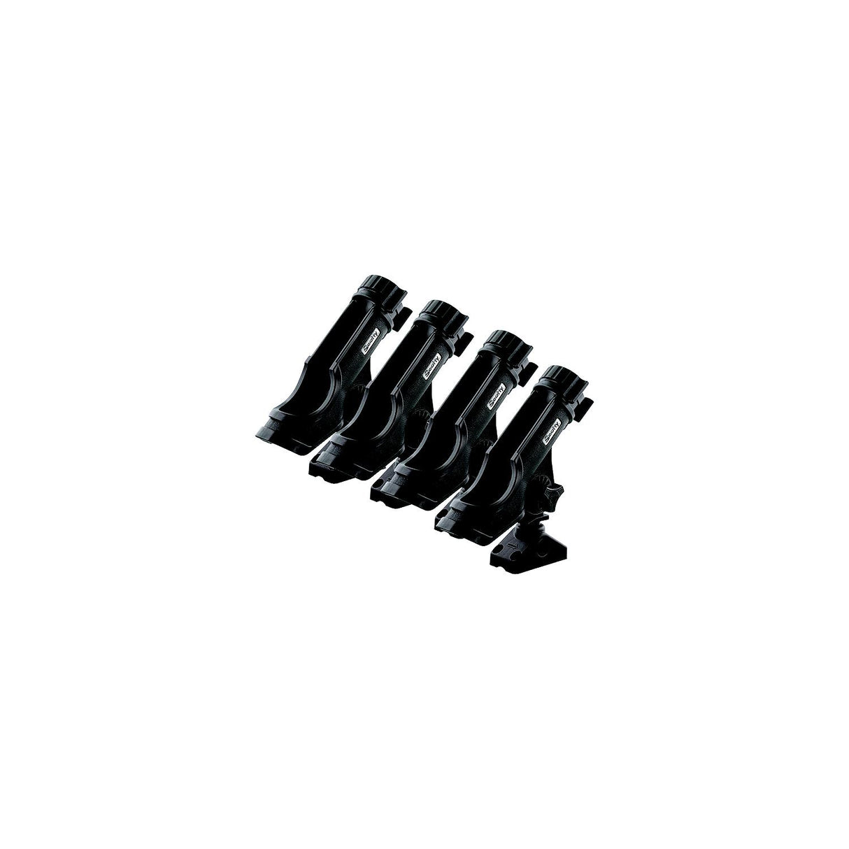 Scotty 230BKQUAD Powerlock Rod Holder w/#241 Side/Deck Mount, Black, 4 pack - 0230-BK-QUAD