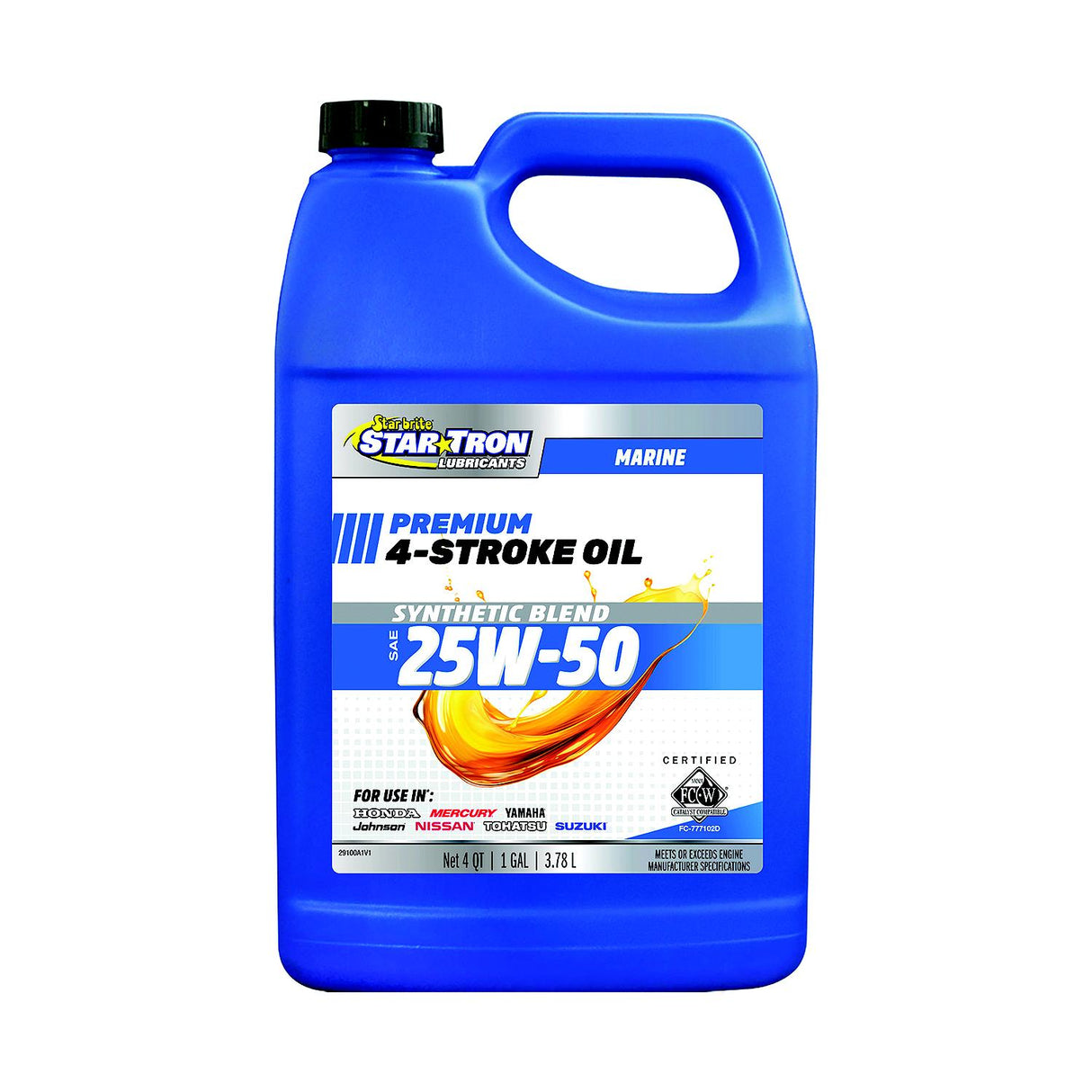 Starbrite 29100 Star Tron 4-Stroke Synthetic Blend Marine Engine Oil, Synthetic Blend 25W-50, 1 Gallon - 029100N - image 1