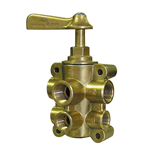 GROCO 6-Port NPT Bronze Fuel Valve 1/2" Main - 3/8" Return - FV-65038