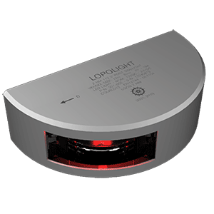Lopolight Series 301-002 - Port Sidelight - 2NM - Vertical Mount - Red - Silver Housing