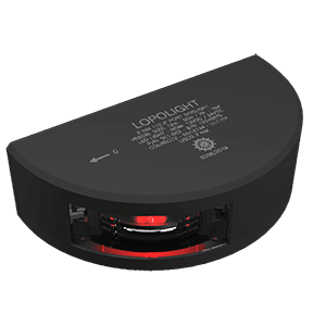 Lopolight Series 301-002 - Port Sidelight - 2NM - Vertical Mount - Red - Black Housing - 301-002-B