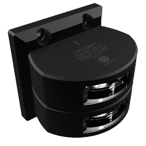 Lopolight Series 301-006 - Double Stacked Stern Light - 2NM - Vertical Mount - White - Black Housing - 301-006ST-B