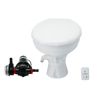 Johnson Pump AquaT Toilet Silent Electric Comfort - 12V w/Pump - 80-47232-01
