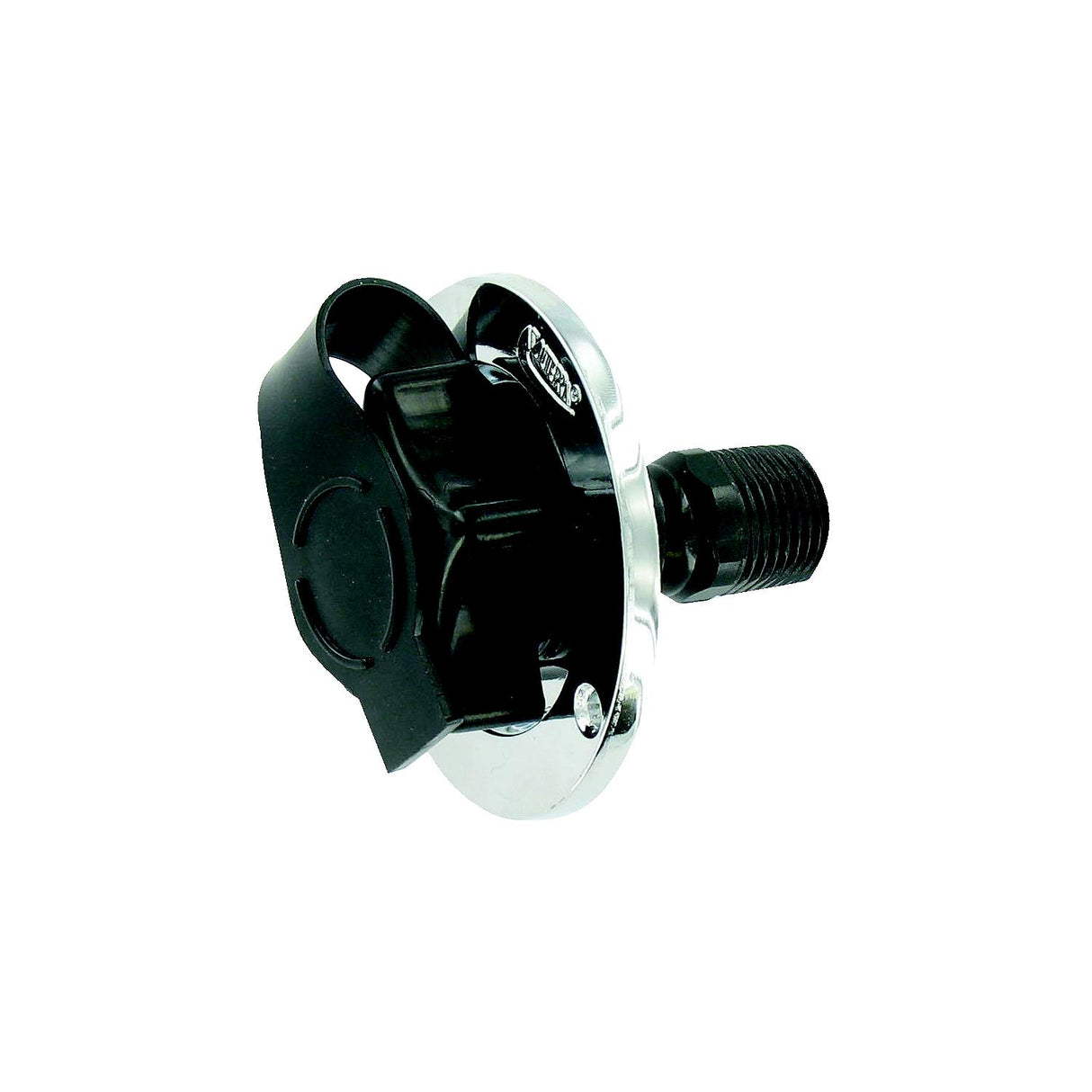 Valterra A01-0165VP Black Flush Mount Die Cast Flange Plastic Check Valve RV Water Inlet | Includes Screws, Putty Tape & Teflon Tape - image 1