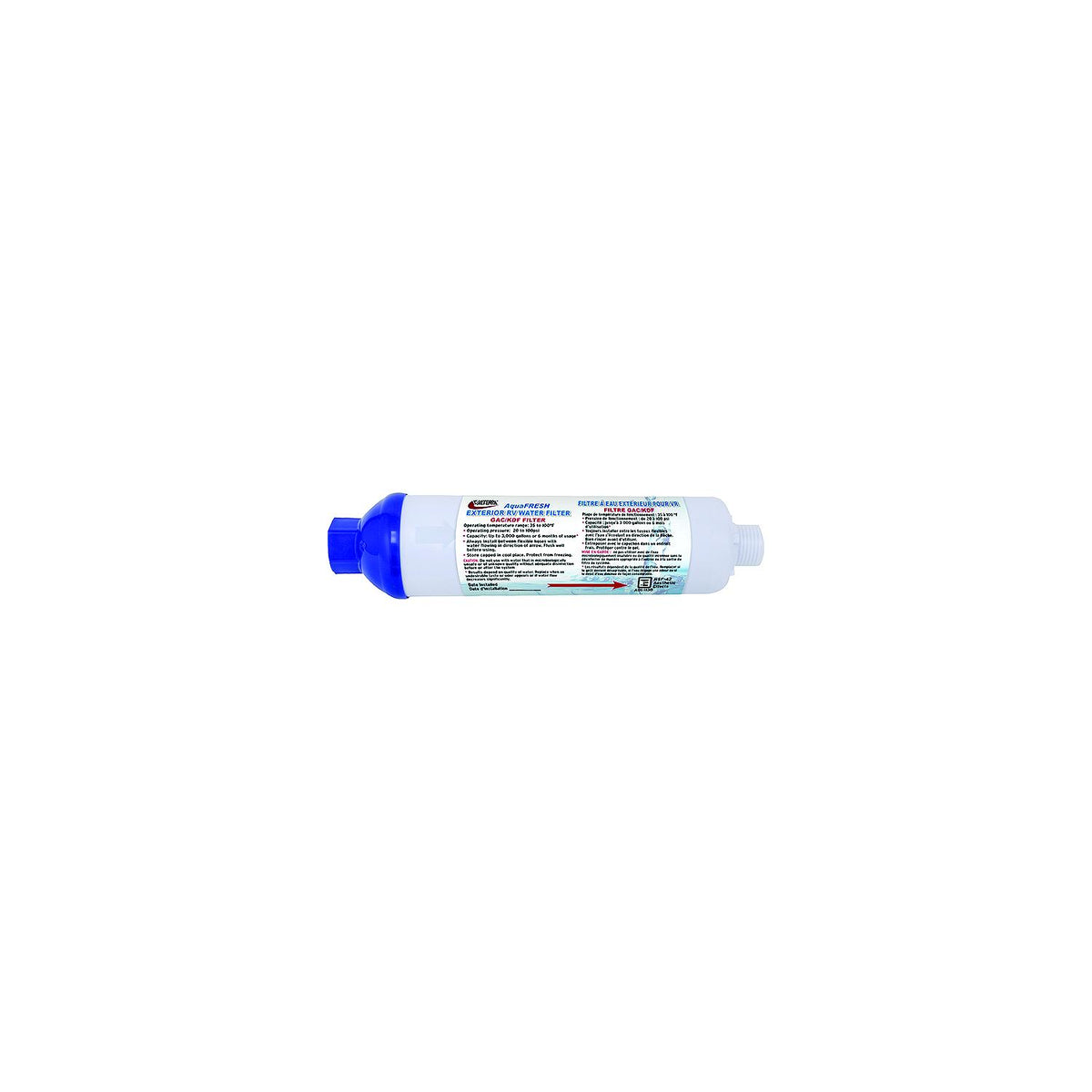 Valterra A011132VP AquaFresh Replacement Exterior RV Water Filter w/Hose Connections, 2/pk - image 1