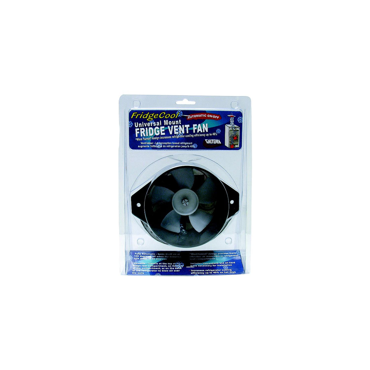 Valterra A10-2618VP RV Fridgecool Exhaust Fan with Thermo Switch & Lighted On Off Switch - image 1