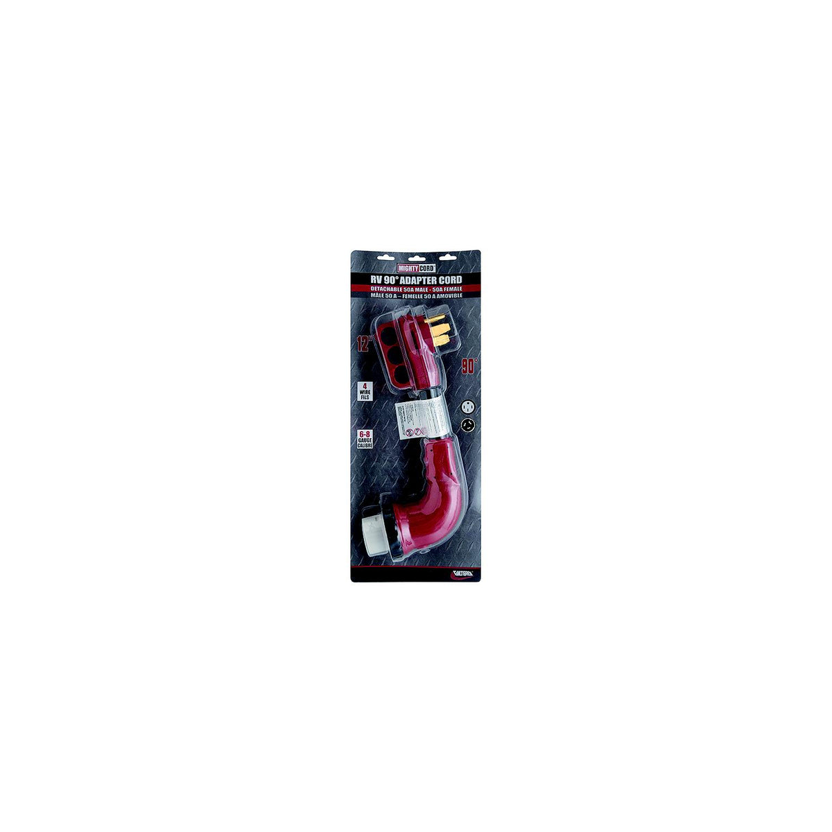Valterra Mighty Cord 90° Adapter Cord, 50AM-50AF, Carded - A10-5050D90VP - image 1