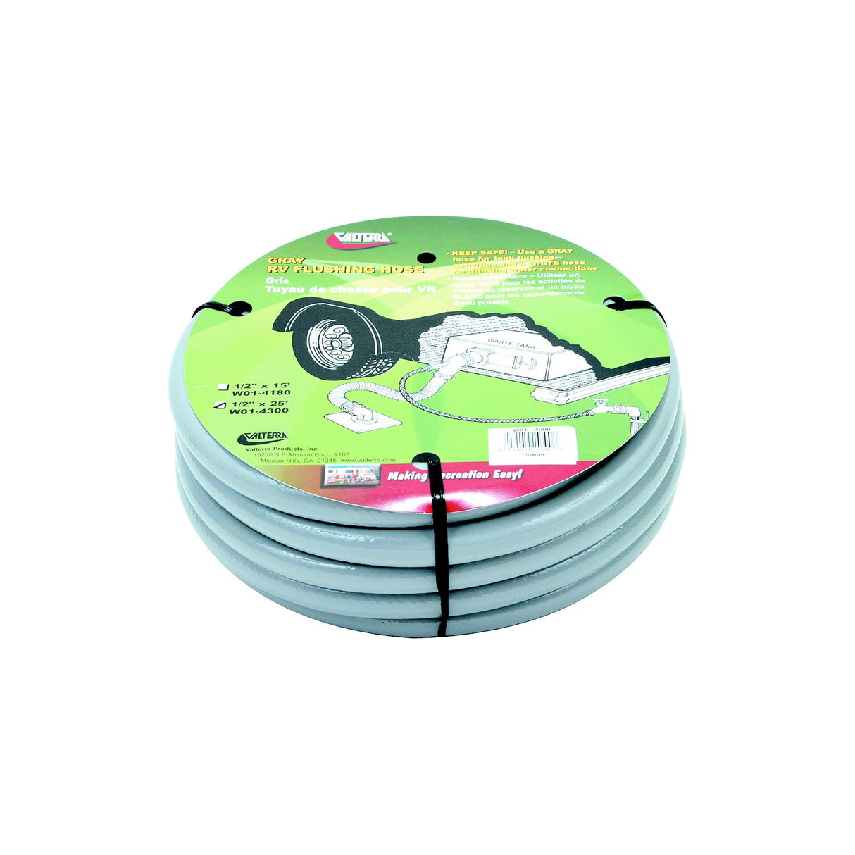 Valterra W01-4300 Gray 1/2" x 25' RV Waste Tank Flushing Hose - image 1