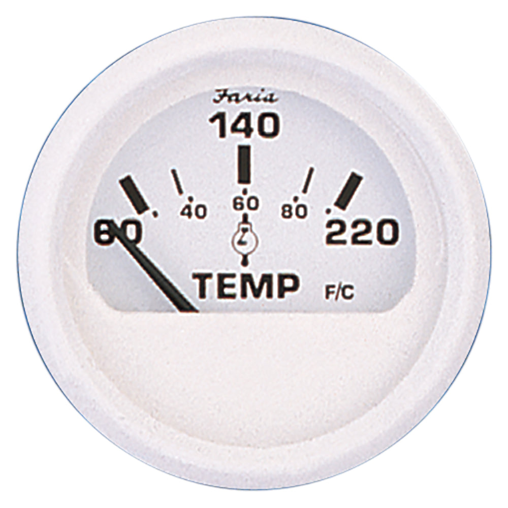 Faria Beede Instruments Faria Dress White 2" Cylinder Head Temperature Gauge (60 - 220° F) - 13113