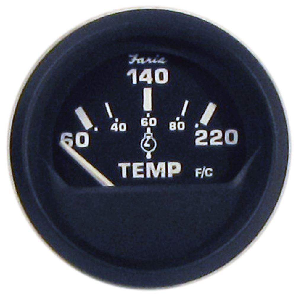 Faria Beede Instruments Faria Euro Black 2" Cylinder Head Temperature Gauge (60 to 220° F) with Sender - 12819