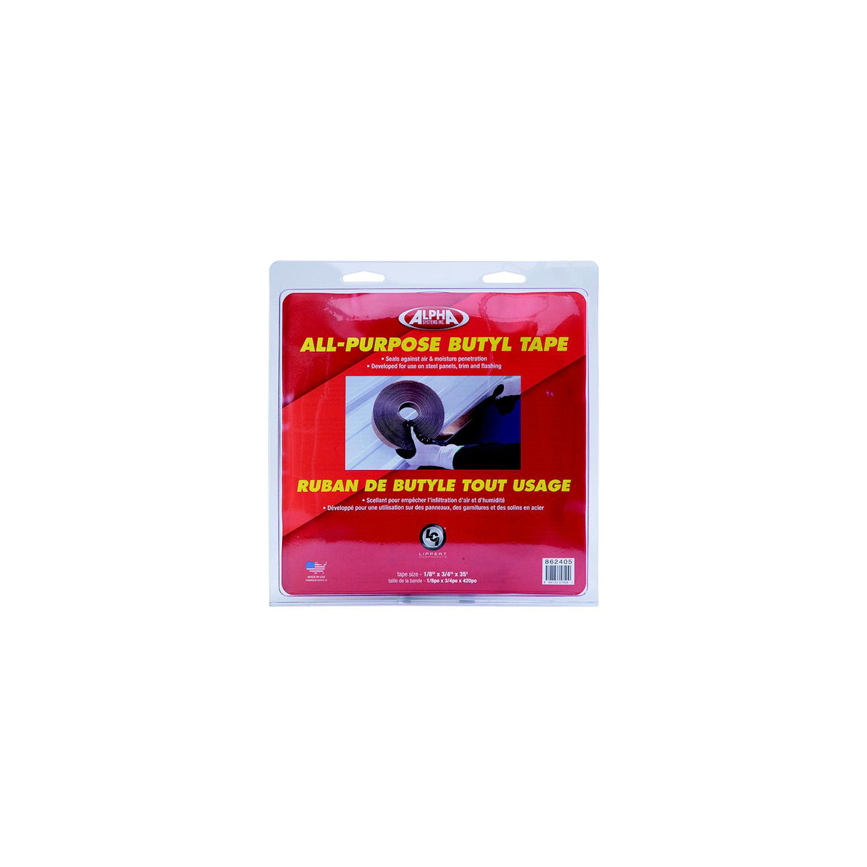 Lippert Alpha Systems 862405 All-Purpose Butyl Tape, 1/8" x 3/4" x 35" - 862405