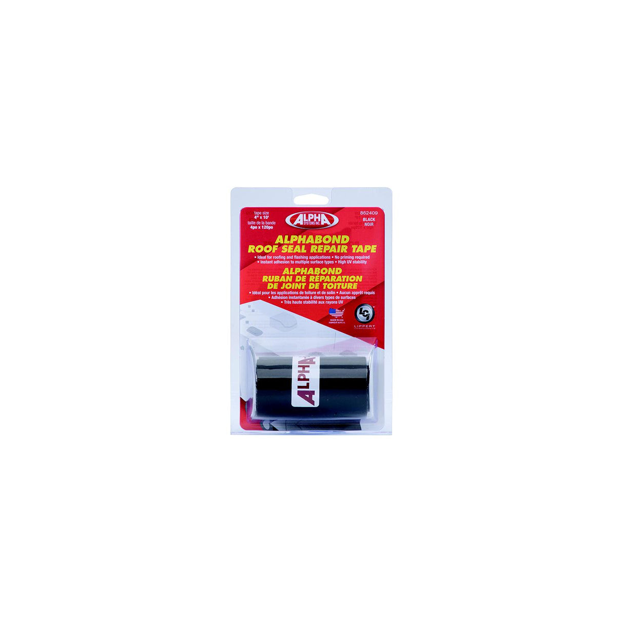 Lippert Alpha Systems 862409 All-Purpose Butyl Tape, 4" x 10', Black - 862409 - official Lippert product image 3
