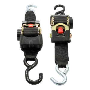 Camco Retractable Tie Down Straps - 2" Width 6' Dual Hooks - 50031