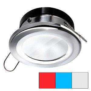 I2Systems Inc i2Systems Apeiron A1120 Spring Mount Light - Round - Red, Cool White & Blue - Polished Chrome - A1120Z-11HAE