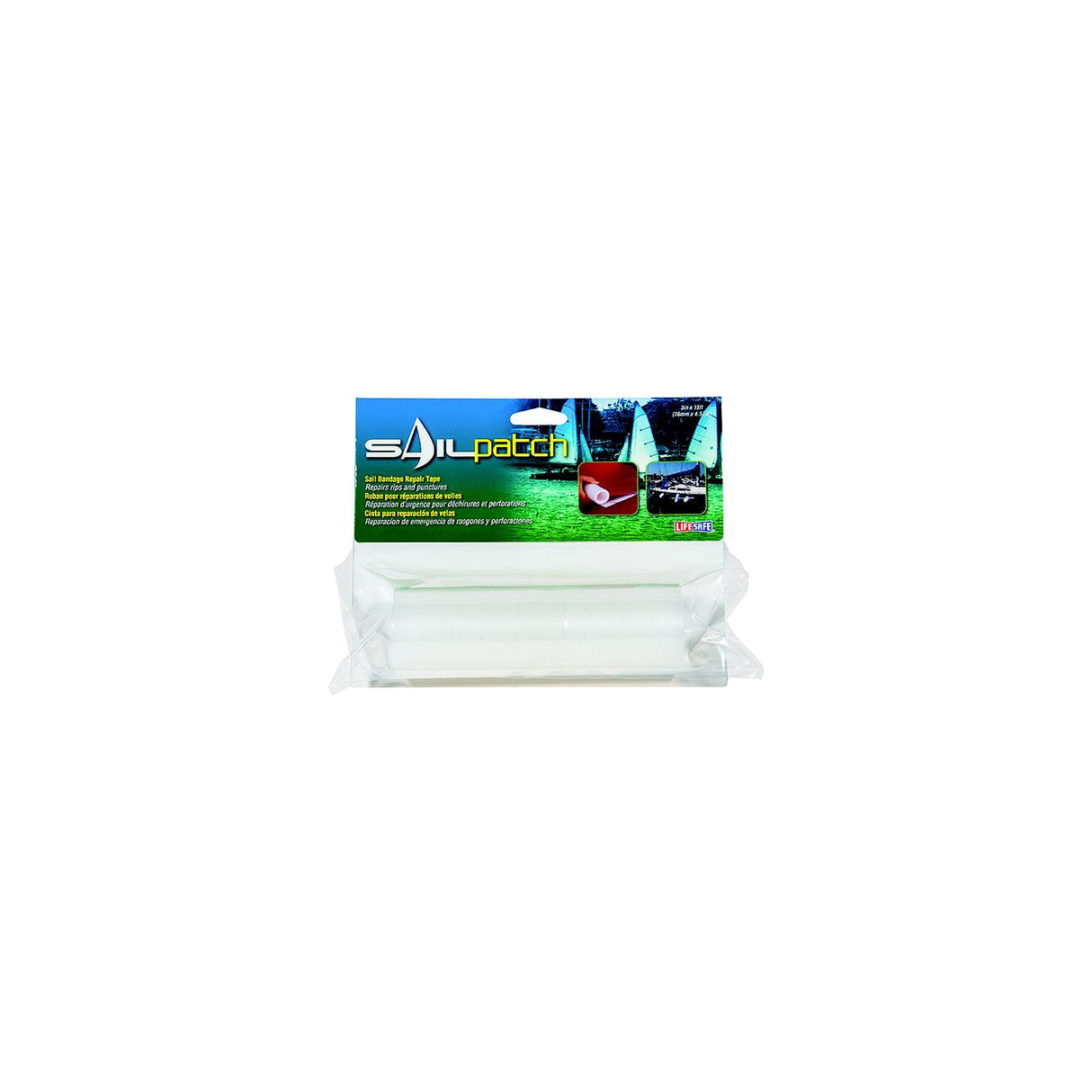 Lifesafe Life Safe Super Clear UV Stablized Ultra Strong Sail Patch Repair Tape 6" x 10' - RE1175