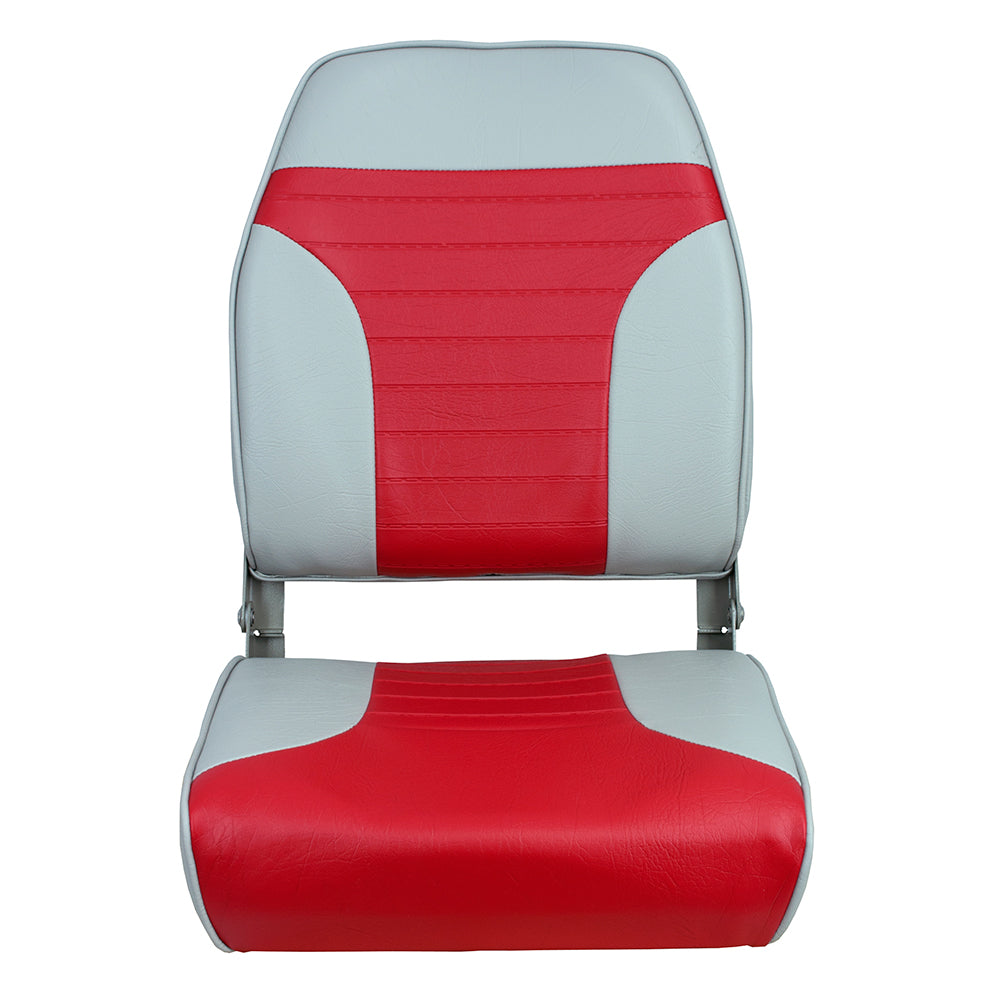 Springfield Marine Springfield High Back Multi-Color Folding Seat - Red/Grey - 1040665