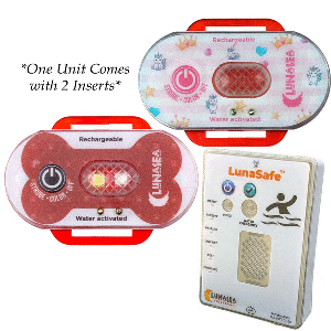 Lunasea Lighting Lunasea Child/Pet Safety Water Activated Strobe Light w/RF Transmitter & Portable Audio/Visual Receiver - Red Case - LLB-63RB-E0-K1