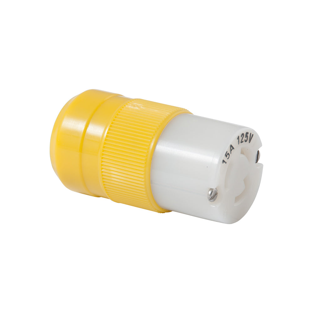 Marinco Locking Connector - 15A, 125V - Yellow - 4731CR