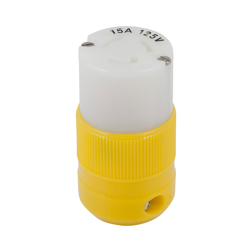 Marinco Locking Connector - 15A, 125V - Yellow - 4731CR