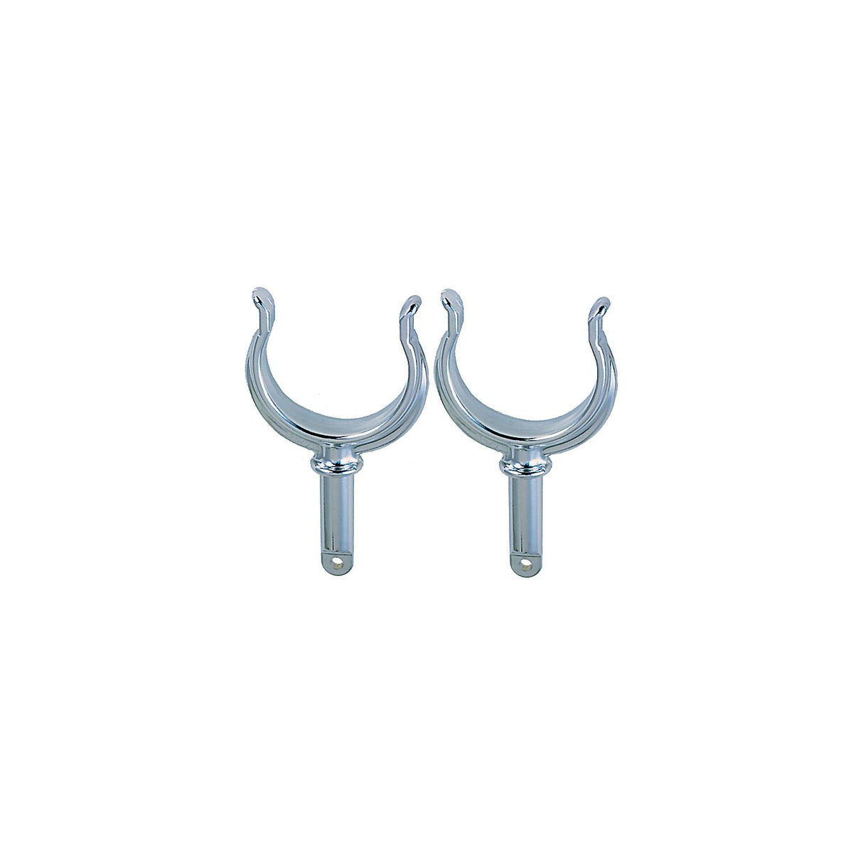 Perko Ribbed Rowlock Horns, Chrome Plated, Pair - 1262DP0CHR
