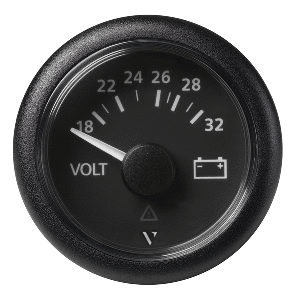 Veratron 52mm (2-1/16") Viewline Voltmeter 18-32V - Black Dial & Bezel - A2C59512458