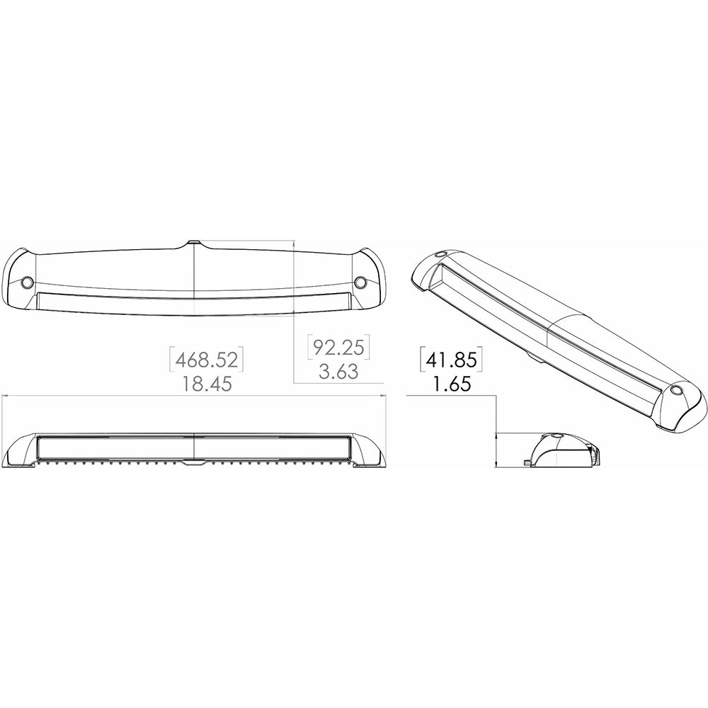 Lumitec Razor Light Bar - Flood - Black Housing - Flush Mount - 101588