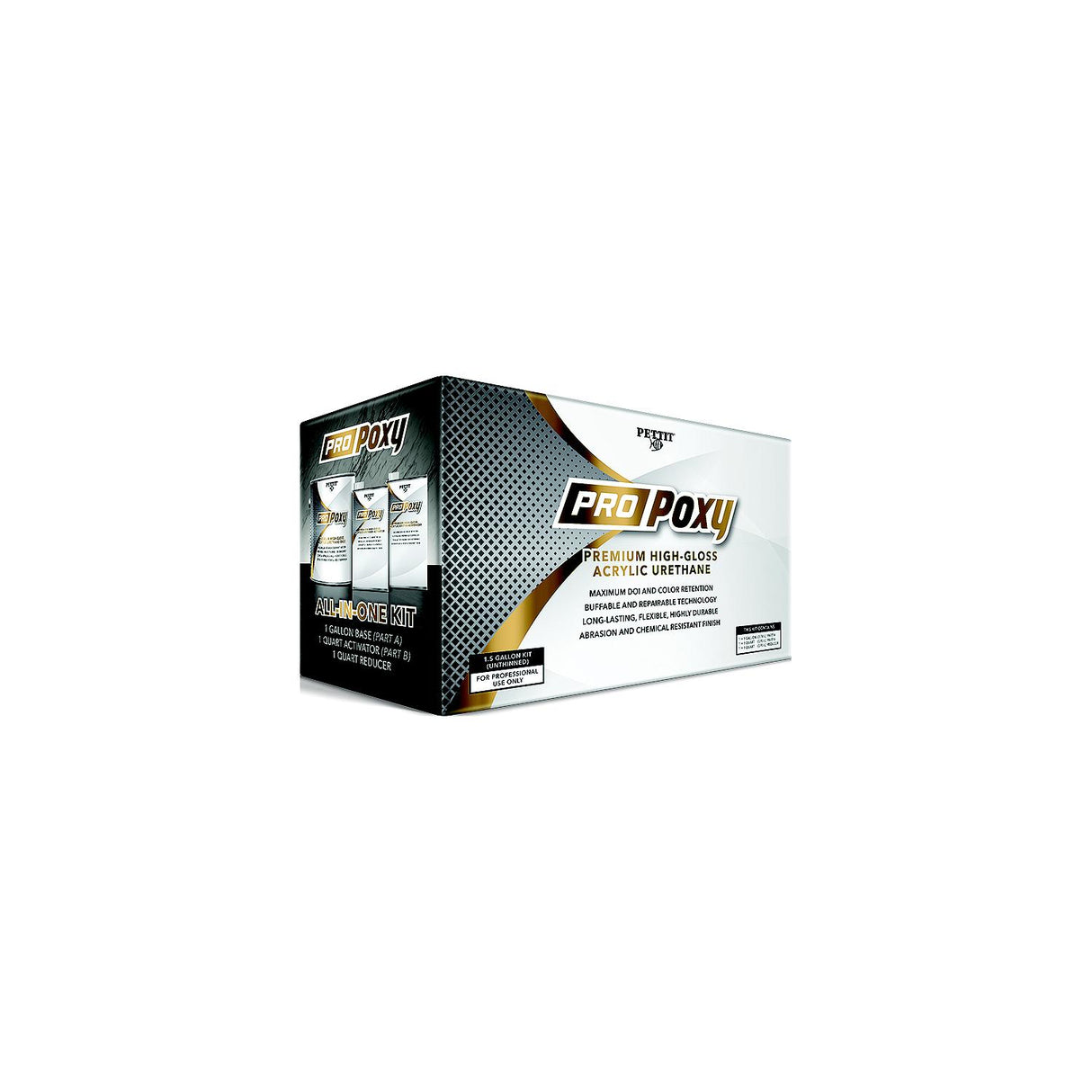 Pettit 3811GK ProPoxy Two-Part Acrylic Urethane Topside Paint, Black Ice - 1381106KIT