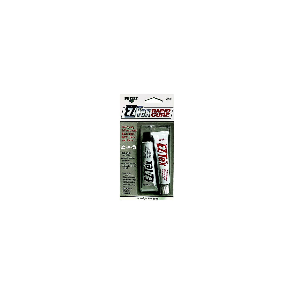 Pettit 7200 Ez-Tex Rapid Cure Epoxy Repair Compound, 2 oz. Kit - 41720026