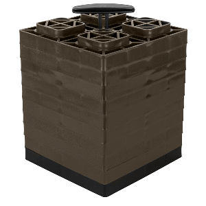 Camco FasTen Leveling Blocks w/T-Handle - 2x2 - Brown *10-Pack - 44521
