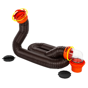 Camco RhinoFLEX 15' Sewer Hose Kit w/4 In 1 Elbow Caps - 39761