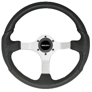 Uflex USA Uflex Nisida Steering Wheel 13.8" - Black Polyurethane Grip w/Black Aluminum Spokes - NISIDA-B/B