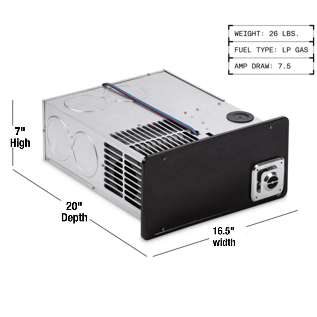 Atwood Mobile Dometic 9610008166 Medium 30K BTU Doored Furnace, LP Gas - image 1