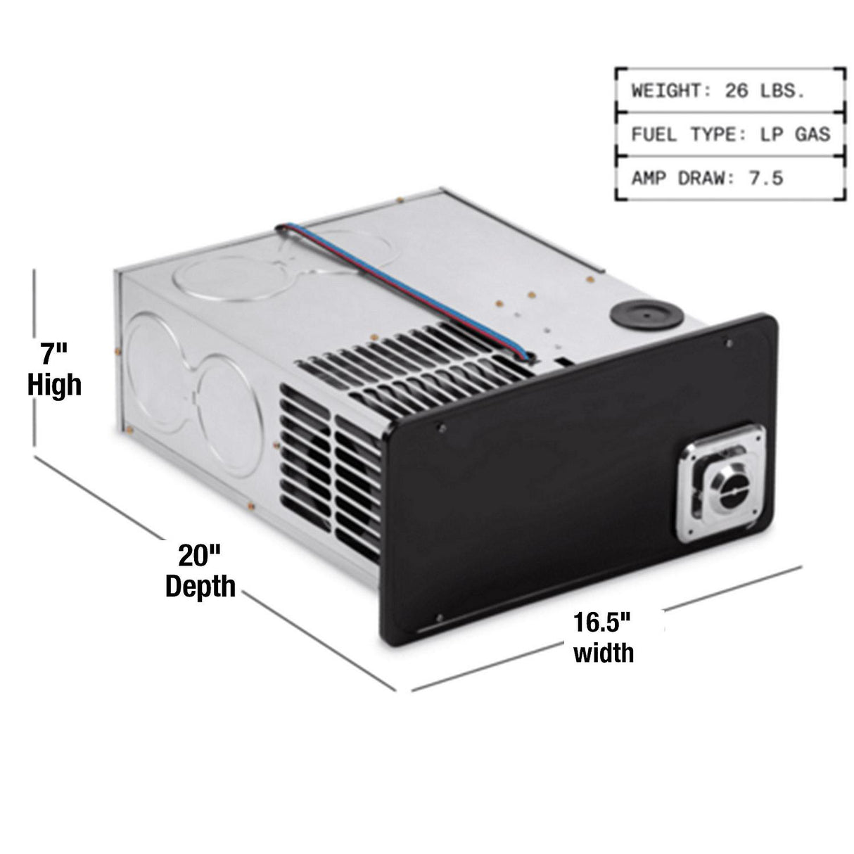 Atwood Mobile Dometic 9610008158 Medium 25K BTU Doored Furnace, LP Gas - image 2
