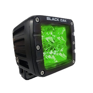 Black Oak LED Black Oak 2" Green LED Hog Hunting Pod Light - Flood Optics - Black Housing - Pro Series 3.0 - 2G-POD3OS