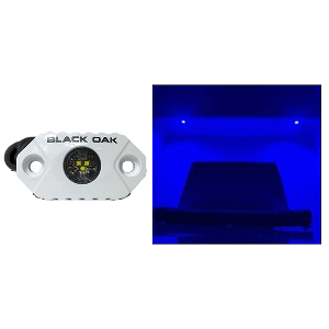 Black Oak LED Black Oak Rock Accent Light - Blue LEDs - White Housing - MAL-B