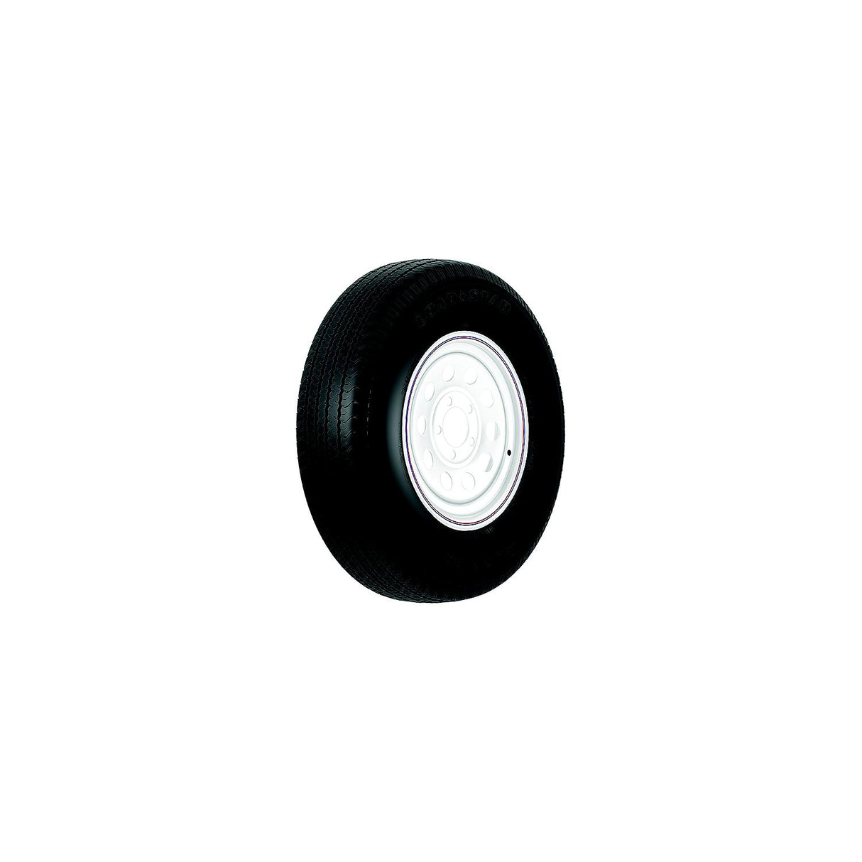 Loadstar Tires Loadstar Tire and Wheel (Rim) Assembly KR03, ST205/75R15 5 Hole C Ply, White With Stripe, Modular