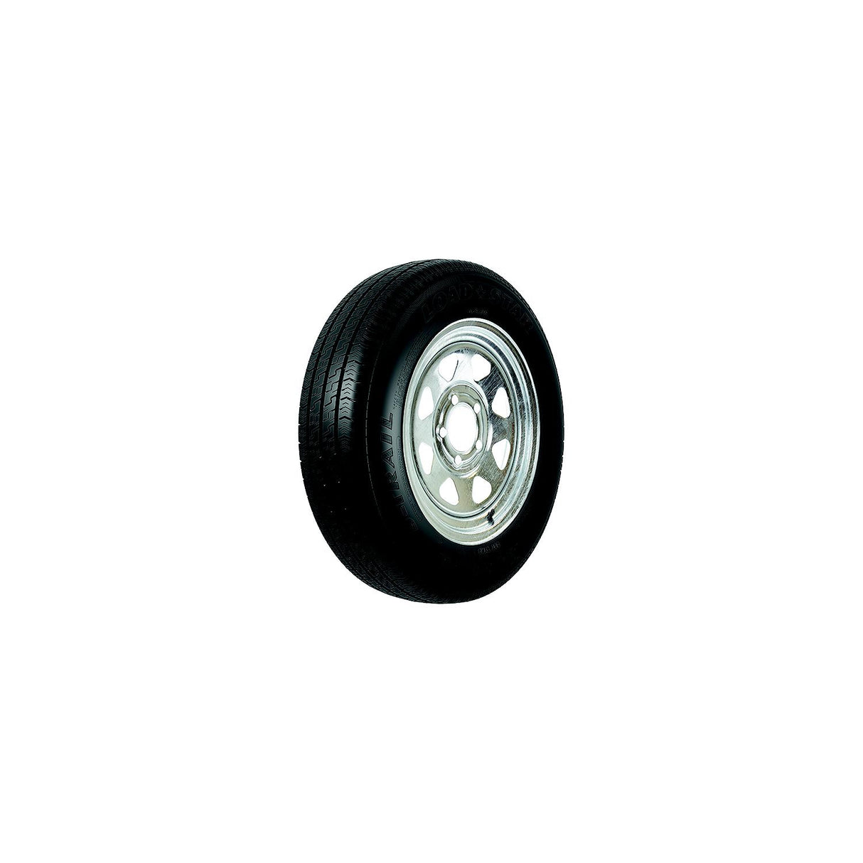 Loadstar Tires Loadstar Bias Tire and Wheel (Rim) Assembly KR25 ST145/R-12 5-Hole 8 Ply, Galvanized, Spoke - 31202