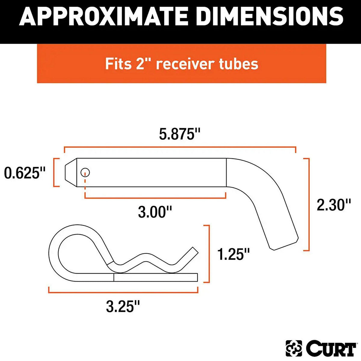 Curt Manufacturing Curt 21500 Hitch Pin 5/8", 2" Receiver, Zinc - image 1