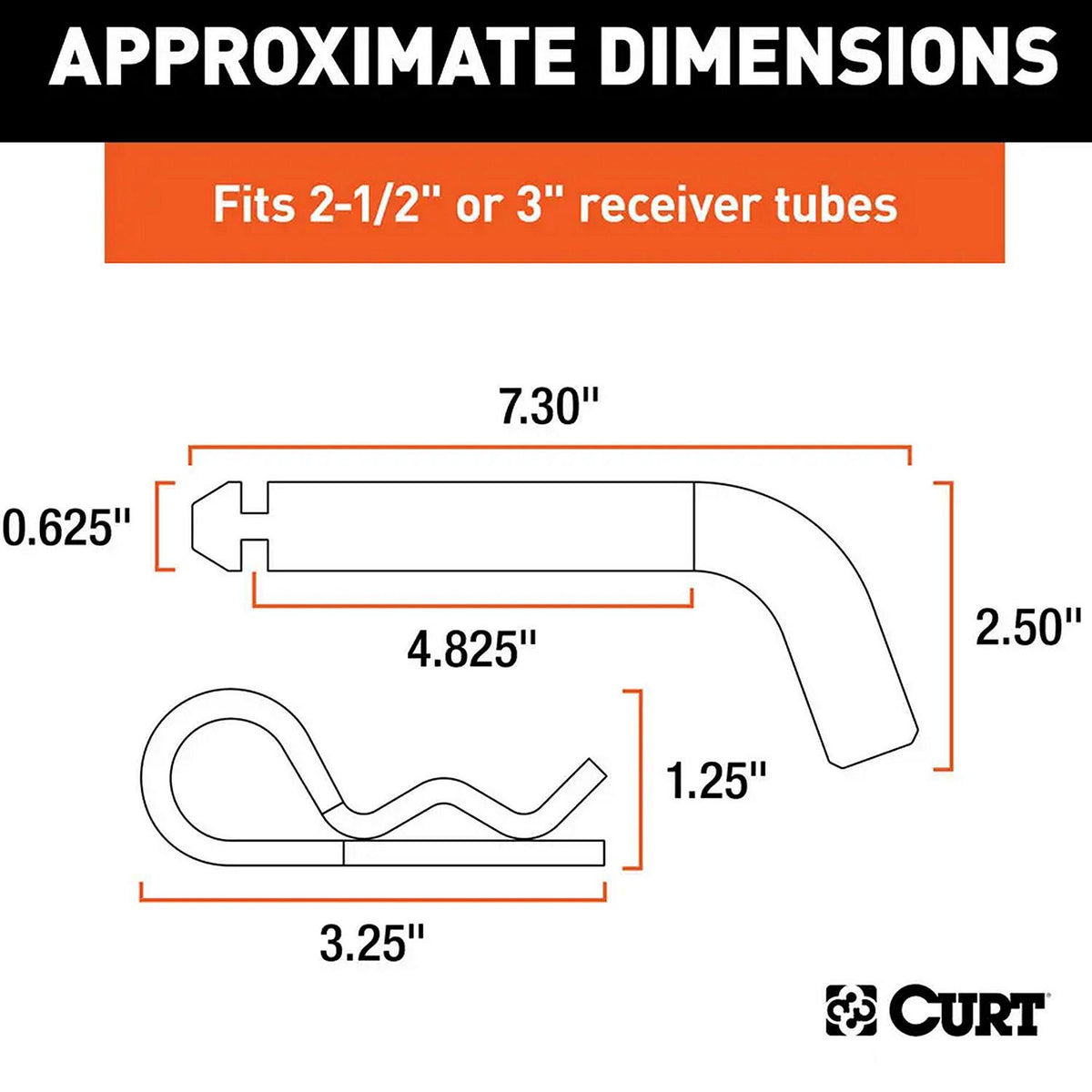 Curt Manufacturing Curt Mfg. 21506 Heavy-Duty 5/8" Hitch Pin with Groove , Fits 2-1/2" or 3" Receiver, Packaged - image 3