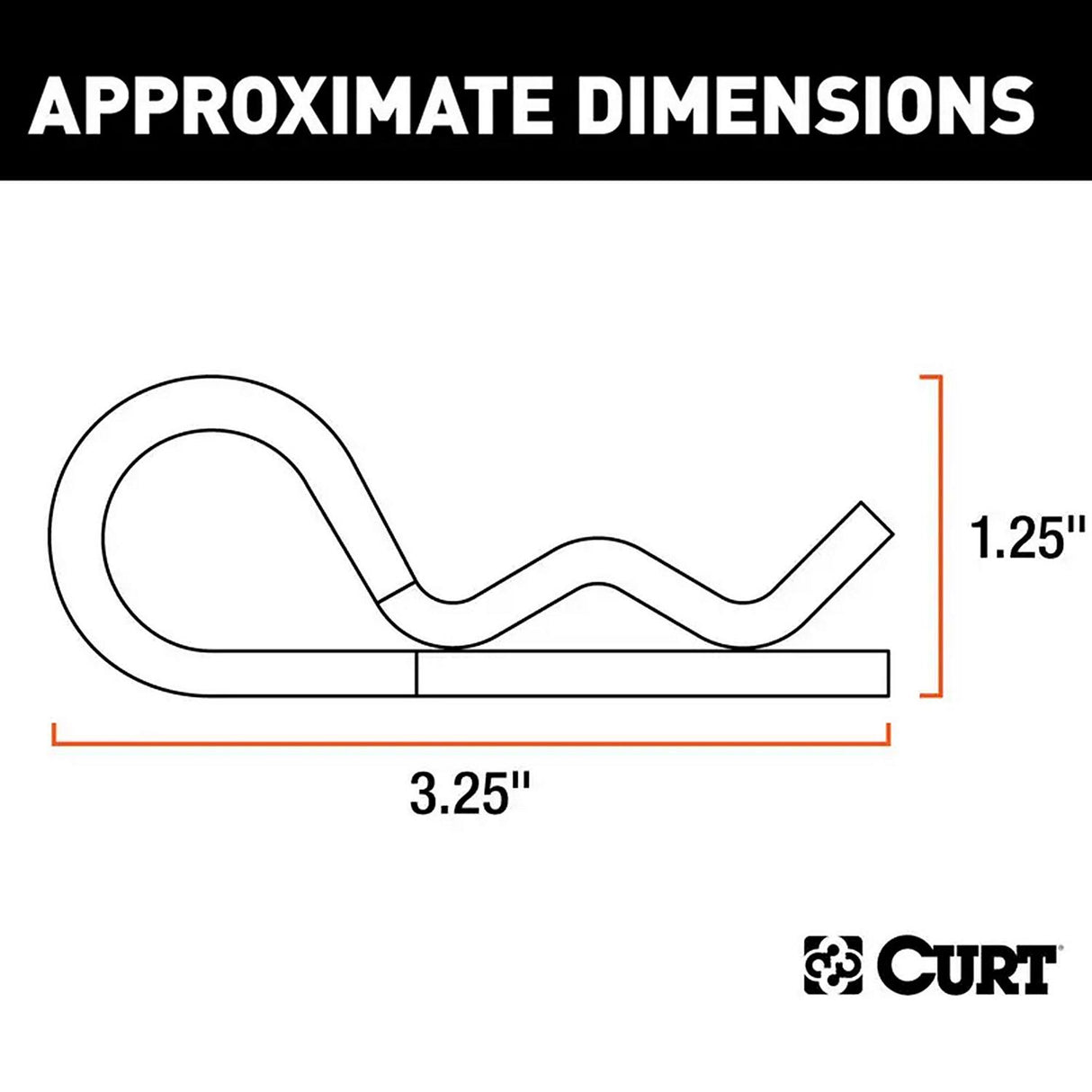 Curt Manufacturing Curt Mfg. 2160 Hitch Clips Fits 1/2" or 5/8" Pin, Zinc, 3-Pack - 21602 - image 3
