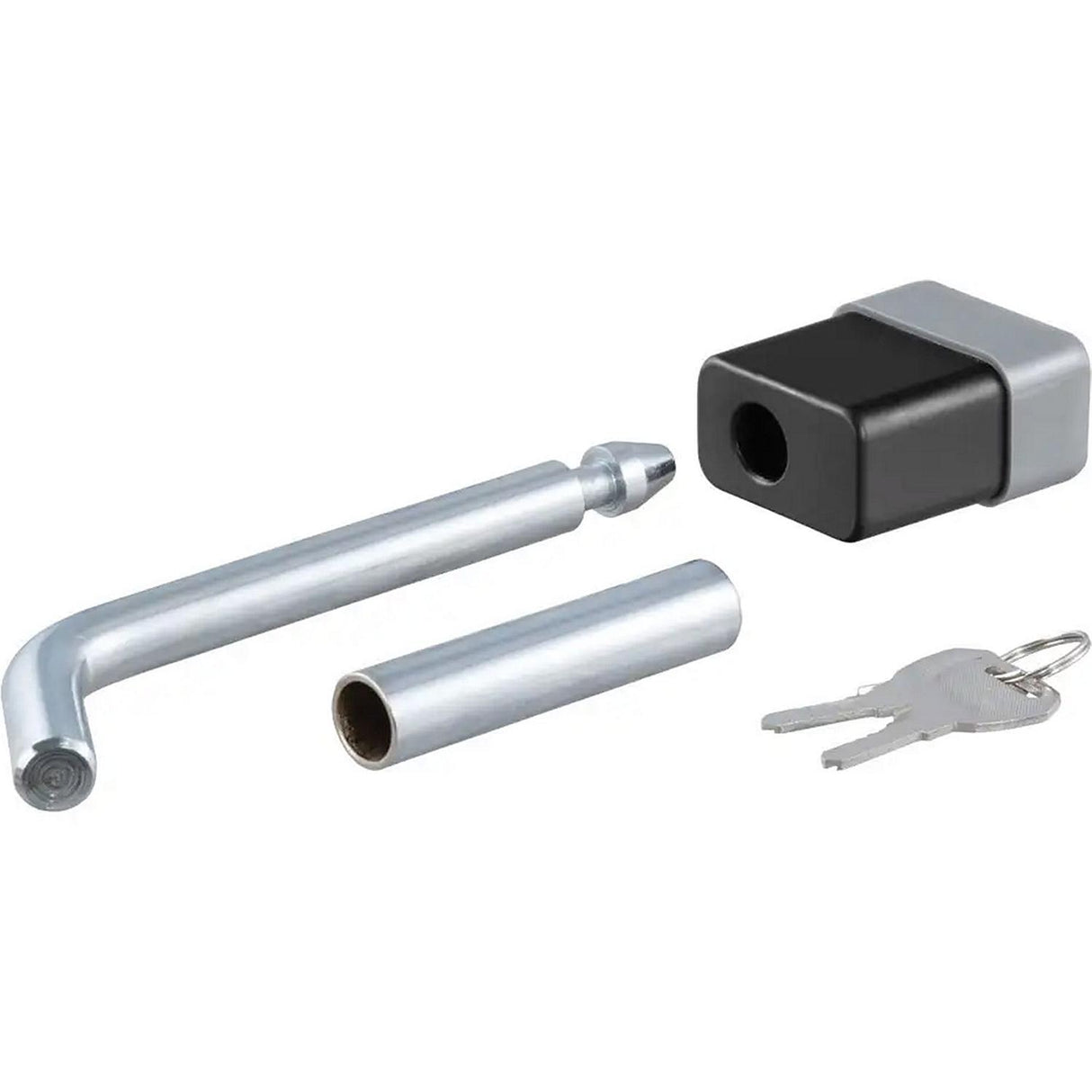 Curt Manufacturing Curt Mfg. 23024, 1/2" Hitch Lock with 5/8" Adapter fits 1-1/4" or 2" Receiver, Deadbolt, Chrome - image 2